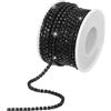 QUARKZMAN 10 Iarde 3mm Cristallo Strass Diamante Catena Chiusura Coppa Rifinito Catena per Cucire Artigianato Gioielli Fai da Te Decorazioni Matrimoni Gemme Nero Base Nero