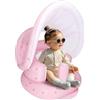 AirSwim Seggiolino gonfiabile con tettuccio staccabile e pompa integrata, seggiolone gonfiabile per bambini dai 3 mesi in su, sedia per esterni e interni, seggiolino per bambini, fragola
