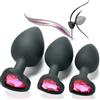 WreGmgg Home-Use 3-Size Glute Accessori Di Esercizio, Con Una Superficie Liscia E Un Fascino A Forma Di Cuore Sulla Coda Regali Per Coppie - Q (Rose)