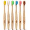 Etico Spazzolino Bamboo Ecologico - 6 Spazzolini Bamboo per Adulti con Setole Morbide, Spazzolini da Denti in Legno Naturale Biodegradabile, Senza BPA, Vegan, Dispositivo Medico