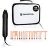 Bactosfera Darsonval Alta Frequenza Viso Professionale con 17 Elettrodi e Borsa - Macchinario Elettrostimolatore Faccia e Corpo, Ossigenoterapia per Ringiovanimento e Acne Trattamento Antirughe (Nero)