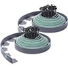 VOUNOT® Bordo Giardino Flessibile, Bordi Aiuole Plastica, con 60 Chiodi di Fissaggio, Lunghezza 20m, Altezza 5cm, Spessore 4mm, Grigio e Verde