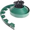 VOUNOT® Bordo Giardino Flessibile, Bordi Aiuole Plastica, con 30 Chiodi di Fissaggio, Lunghezza 10m, Altezza 5cm, Spessore 4mm, Verde