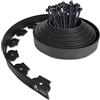 VOUNOT® Bordo Giardino Flessibile, Bordi Aiuole Plastica, con 30 Chiodi di Fissaggio, Lunghezza 10m, Altezza 5cm, Spessore 4mm, Nero