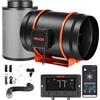 VEVOR Kit Estrattore Aria in Linea 1372 m³/h, Kit Ventilatore da Condotto con Filtro a Carboni Attivi, Motore EC 203 mm, 10 Livelli di velocità, Controllo PWM con App e Timer, per Giardinaggio Indoor