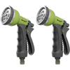 Ibergrif M22210 Pistola per Irrigazione 8 Modelli Regolabili, Pistola Multifunzione con Flusso D'Acqua Controllabile, Lavaggio Auto, Pulizia Cortile, Irrigazione Giardino, nero/verde (Confezione da 2)