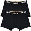 JCB Confezione da 2 boxer da uomo in cotone riciclato, senza etichette, elasticizzati, per tutti i giorni, Nero , XL