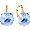 MŚ 1997 MENNICA ŚWIDNICKA Square Stupendi orecchini con comoda chiusura realizzati in argento sterlina 925 placcati con oro a 24 carati regalo per la Festa della Mamma, compleanni, onomastici o anniversari (Light Sapphir)