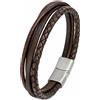 Simaru Bracciale in pelle realizzato in Germania per donne e uomini, bracciale in vera pelle con chiusura in acciaio inox, sorpresa perfetta per il mio grande amore, 3XL - Handgelenkumfang von 21-22cm