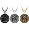 JewelryWe Uomo Donna Satanica Collana In Acciaio Inox Invertito Upside Down Croce Testa Leviathan Croce Sigillo Di Lucifero Ciondolo Catena Satanismo Gioielli, Acciaio inossidabile