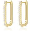 GAVU Orecchini Cerchio Donna, Orecchini Oro Donna, Orecchini con Zirconia Cubica