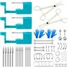Longbeauty 14G 16G 20G Body Piercing Kit per ombelico/labbro/lingua/orecchio/naso/sopracciglio/capezzolo Auto Piercing pistola strumenti ago, Gemischte Größen, Plastica, Nessuna pietra preziosa