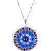 LE GEMME DI VENEZIA Collana Donna Con Pendente Murrina Milefiori Venezia In Vetro Originale Di Murano E Argento 925 Diametro 32N (Colore 19)