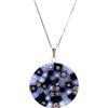 LE GEMME DI VENEZIA Collana Donna Con Pendente Murrina Milefiori Venezia In Vetro Originale Di Murano E Argento 925 Diametro 32N (Colore 15)