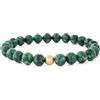 Akitsune Bracciale Globae Pearl | Bracciale Donna Uomo Onice Pietra Lavica - Marmo Verde - 20cm