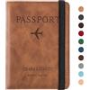 Sciphylia Porta Passaporto Custodia Passaporto da Viaggio con Blocco RFID Pelle PU Portadocumenti Viaggio Durevole Accessori Con Multifunzione, Cammello Chiaro