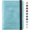 Sciphylia Porta Passaporto Custodia Passaporto da Viaggio con Blocco RFID Pelle PU Portadocumenti Viaggio Durevole Accessori Con Multifunzione, Blu Lago