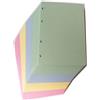 OY OY 100 Cartoncini da 250 gsm (200 facciate) con 4 fori formato A5 14,5 x 20,5 cm. - separatori per raccoglitore A5 con 4 anelli (25 cartoncini x 4 colori diversi con 4 fori)