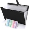 KONVINIT Cartella Portadocumenti a4 - Porta Documenti a4 Organizer Documenti Cartelle Soffietto Portadocumenti Espandibile Chiusura con Bottone con 8 Tasche