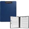 SITHON Portablocco A4, Raccoglitore in Plastica Foldover Clip Boards con Coperchio, Cartellina Portadocumenti con Doppia Clip, Portadocumenti Leggeri Per Scuola Industria Ufficio, Blu navy