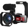 LLOOPK Videocamera, Videocamera 4K Live Streaming Webcam Fotocamere digitali da 56 MP for la fotografia Videoregistratore Vlog for visione notturna(32G SD Card,5)