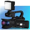 LLOOPK Videocamera, Videocamera da 64 MP Full 4K 60FPS for lo streaming live Webcam 18X Auto Focus Vlog Recorder 4quot; Ruota schermo(128G SD Card,With Fill Light)