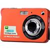 LLOOPK Videocamera, Fotocamera digitale Schermo TFT da 2,7 pollici 5.0 MP Anti-vibrazione Zoom 8X Videocamera Pixel 1800w for selfie(With 32GB SD Card,Rot)