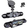 Generic Registratore for Auto a 360 Gradi, Telecamera da Cruscotto 1080P a 4 Obiettivi, Monitor di Parcheggio, Rilevamento del Movimento for Veicoli