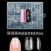 AOWVUTS 216 Pezzi Unghie Finte Corte Quadrate, 12 Taglie Tip in Gel per Unghie Ricostruzione, Gel Tips Unghie Copertura Completa per Nail Art Salone Manicure, Semi Matte, Nail Art Principiante