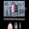 AOWVUTS 216 Pezzi Unghie Finte a Corte Mandorla, 12 Taglie Tip in Gel per Unghie Ricostruzione, Gel Tips Unghie Copertura Completa per Nail Art Salone Manicure, Semi Matte, Nail Art Principiante