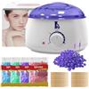Creacloud Scaldacera Professionale per Ceretta a Caldo, Kit Cera Brasiliana Completo con 4 Cere, Scalda Cera Elettrico per Depilazione a Casa, Viso, Ascelle, Gambe e Corpo, Viola (bianco)