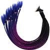 Kodxylytix 55 cm capelli casco treccia sfumato coda di cavallo per moto nero viola blu