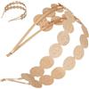 Operitacx Fascia per Chioma Donna in Metallo Oro Doppio Strato, Accessorio Chioma Resistente allo Sbiadimento per Festival e Occasioni Varie Eleganti