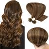 SEGO Extension Capelli Veri Cheratina Dura 100 Ciocche 50g U Tip Nail Invisibili 100% Remy Human Hair Naturali Indiani 50 cm (50 g)(0.5g) Marrone Medio mix Biondo Scuro #4P27