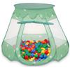 Selonis Tenda 105X90cm/100 Palline Castello Con Palline Colorate Per Bambini, Menta:Giallo/Verde/Blu/Rosso/Arancione