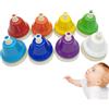 Generico Campane Da Scrivania - Strumento Musicale Colorato | Set Di Campanelli A Mano | Sussidio Didattico Per La Educazione, Campanello A Pressione Manuale A 8 Toni Per L'aula Dei Bambini, Metallo ABS,