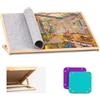 Lavievert Tavola puzzle inclinabile da 1000 pezzi, tavolo puzzle regolabile con copertura in feltro, lavagna portaoggetti con 6 vassoi colorati