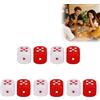 Yuecoom Dadi a cuore, 5 paia 25mm di metodo di gioco multiplo in plastica bianca rossa Gioco portatile alla moda D6 Set di oggetti di scena a sei facce