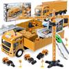 LumenVela Camion Giocattolo per Bambini, Camion da Cantiere Giocattolo con Gru, Veicoli da Cantiere con Suoni e Luci, Regali di Compleanno e Natale per Bambini dai 3 Anni in Su