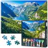 TISHIRON Puzzle a forma di fiordo norvegese, 1000 pezzi, paesaggio geiranger, 50 x 70 cm, panorama naturale per adulti, puzzle paesaggistico di alta qualità con finitura opaca per decorazione da parete