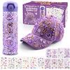 Xourspaty Regalo Bambina 4 5 6 7 8 9 10 11 Anni, Kit Borraccia e Berretto da Baseball Fai Da Te con Gemma e Unicorno Adesivi, Compleanno Regali per Ragazze DIY Bottiglia D'acqua e Cappellino da Baseball