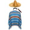 I LOVE FANCY DRESS LTD Costume in maschera da bandito messicano del far West, poncho rosso blu e verde, baffi, sigaro e sombrero, per adulto, taglia unica, Orange, taglia unica