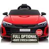 TOYSCAR Macchina Elettrica Per Bambini Audi RS e-Tron Auto Elettrica Per Bambini Telecomandata Sedile In Pelle Porte Apribili Macchina Per Bambini Elettrica 12V Carico 25 Kg TOYSCAR (rosso)