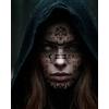 FIESTAS GUIRCA | Tatuaggio Viso Satanico (30x13 cm) - Trucco FX per Costumi da Demone e Halloween - Tatuaggi Temporanei per Feste di Terrore e Cosplay - Per Tutti gli Utenti - Nero