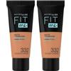 Maybelline Fit Me Mate Y Afinaporos Tono 332 Golden Caramel Base De Maquillaje Calca A Tu Tono Y Textura Pieles Oscuras - 30Ml (Confezione da 2)