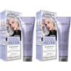 L'Oreal Paris L'Oréal Paris Cool Silver - Colorazione per la cura 02 bianco perlato, con ceramidi rinforzanti e anti gialli per riflessi argentati freddi, 114 ml (Confezione da 2)