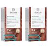 BIOCLIN Bio-Colorist Colorazione Permanente Capelli Biondo Rame 7.4 - Senza Ammoniaca - Con Olio di Argan - Copertura Capelli Bianchi - Colore Naturale e Brillante (Confezione da 2)