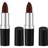 Rimmel London Rimmel Lasting Finish Nude Collection Lipstick, Rossetto a lunga tenuta, Con Burro di Aloe, Idratazione immediata, Formula vegana, 4g, 100 MAHOGONY DEEP (Confezione da 2)