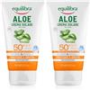 equilibra Solari, Aloe Crema Solare SPF 50+, a Base di Aloe Vera, Vitamina C ed E, Olio di Argan, Olio di Cocco e Burro di Karité, Assicura un'Abbronzatura Sana e Naturale, Water Resistant, 150 ml
