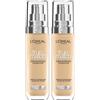 L'Oreal Paris L'Oréal Paris Fondotinta Liquido, Idratazione 24H, Per Tutti Tipi di Pelle, Incarnato dal Colorito Naturale e Uniforme, Formula con Acido Ialuronico, Accord Parfait, 30 ml, 3.5D/W Golden Peach